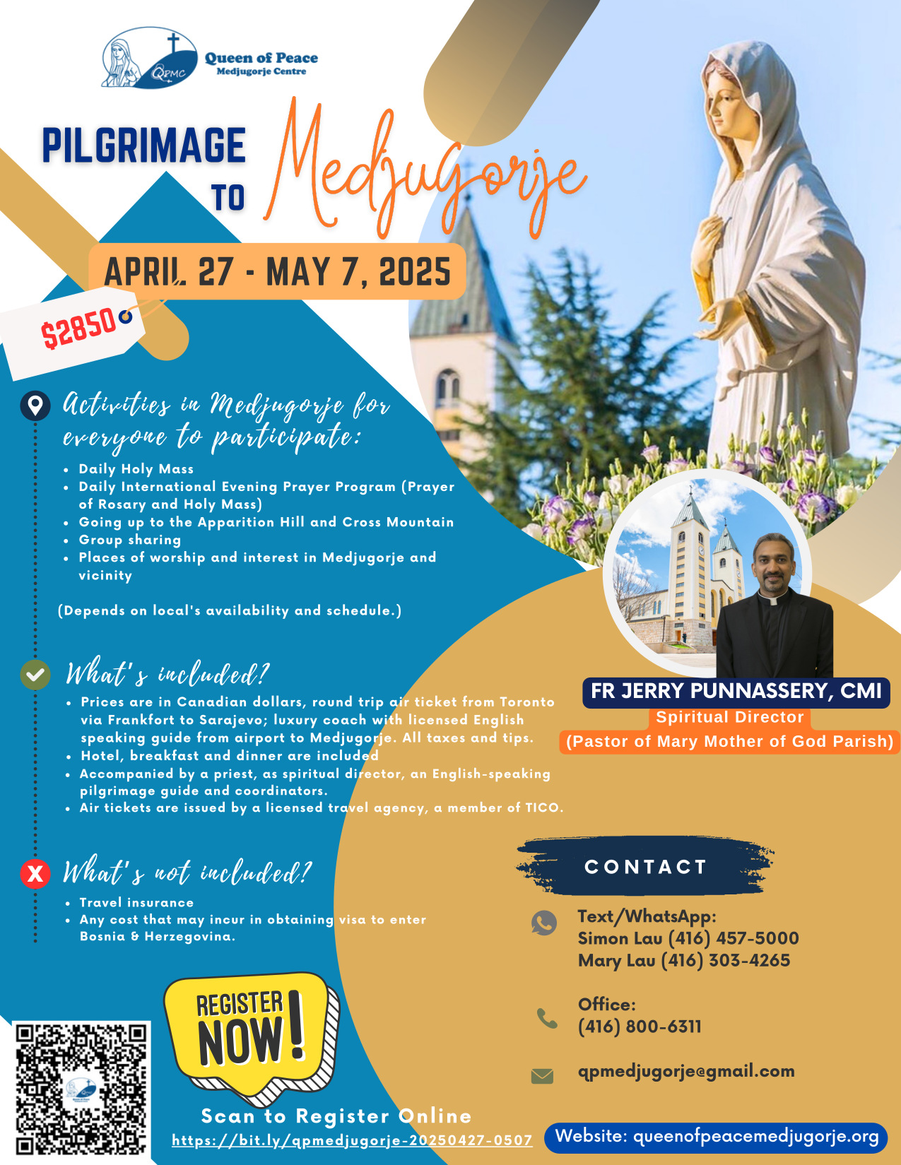 Apr 27 - May 7, 2025 Pilgrimage Details